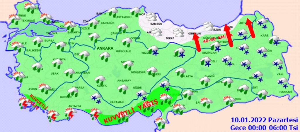 9 Ocak 2022 hava durumu... Meteoroloji'den sert rüzgar ve yağış uyarısı geldi 4