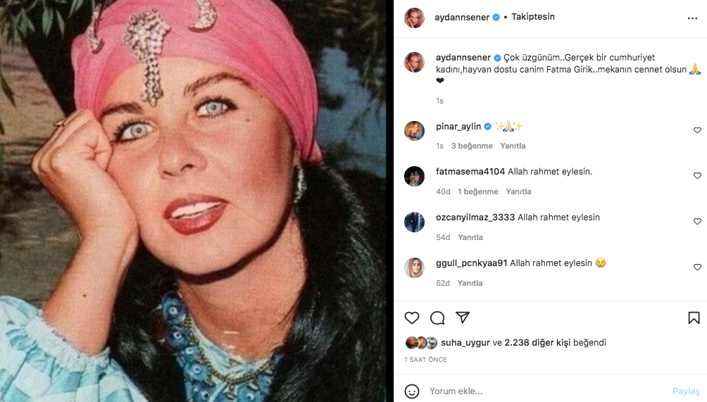 Sanat camiasının ünlü isimlerinden Fatma Girik paylaşımları... Usta oyuncuya böyle veda ettiler 46