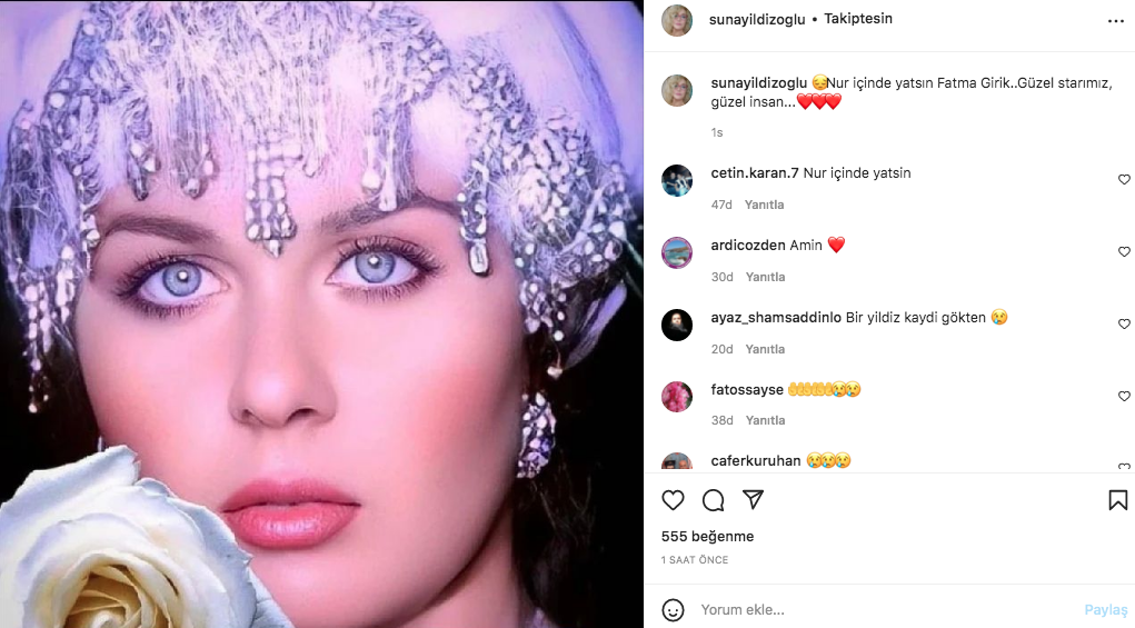 Sanat camiasının ünlü isimlerinden Fatma Girik paylaşımları... Usta oyuncuya böyle veda ettiler 53