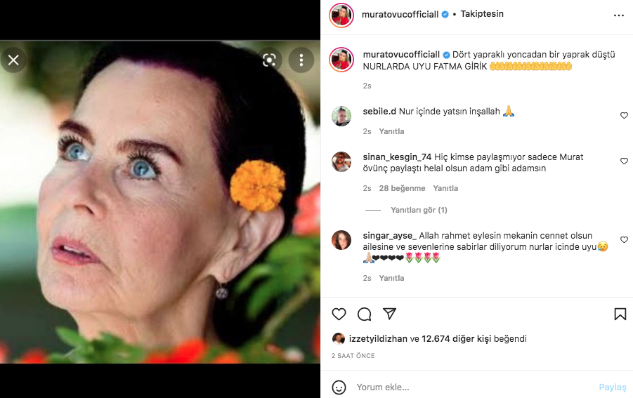 Sanat camiasının ünlü isimlerinden Fatma Girik paylaşımları... Usta oyuncuya böyle veda ettiler 56