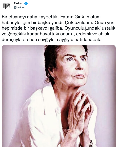 Sanat camiasının ünlü isimlerinden Fatma Girik paylaşımları... Usta oyuncuya böyle veda ettiler 18