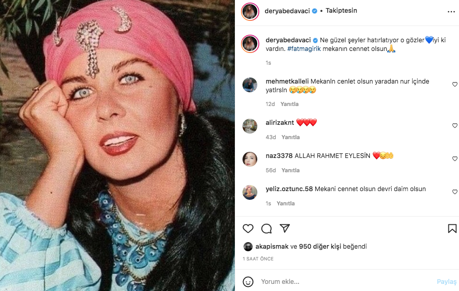 Sanat camiasının ünlü isimlerinden Fatma Girik paylaşımları... Usta oyuncuya böyle veda ettiler 66