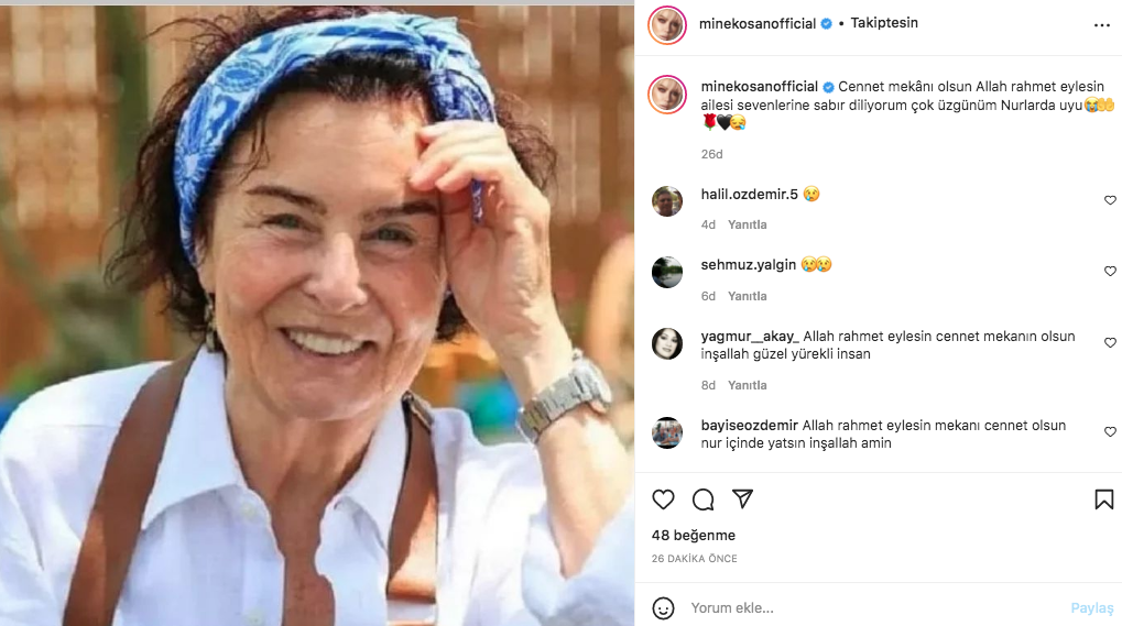 Sanat camiasının ünlü isimlerinden Fatma Girik paylaşımları... Usta oyuncuya böyle veda ettiler 74