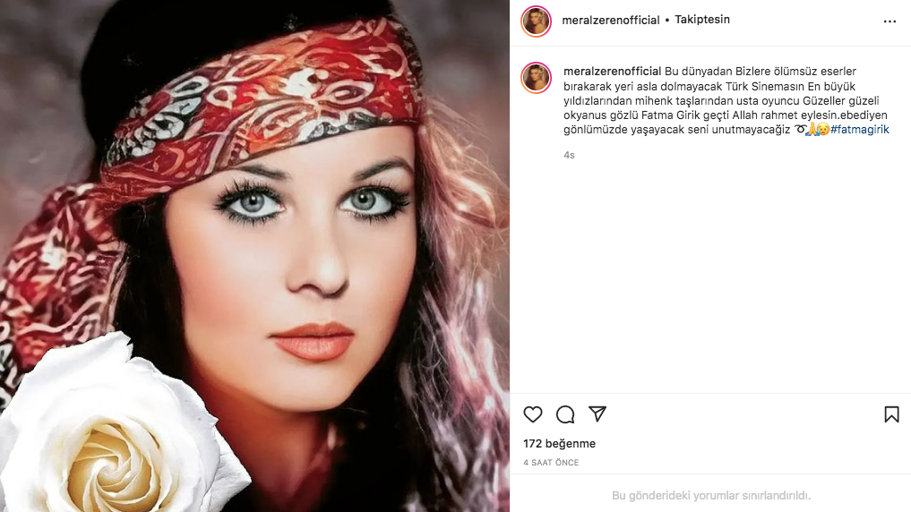 Sanat camiasının ünlü isimlerinden Fatma Girik paylaşımları... Usta oyuncuya böyle veda ettiler 7