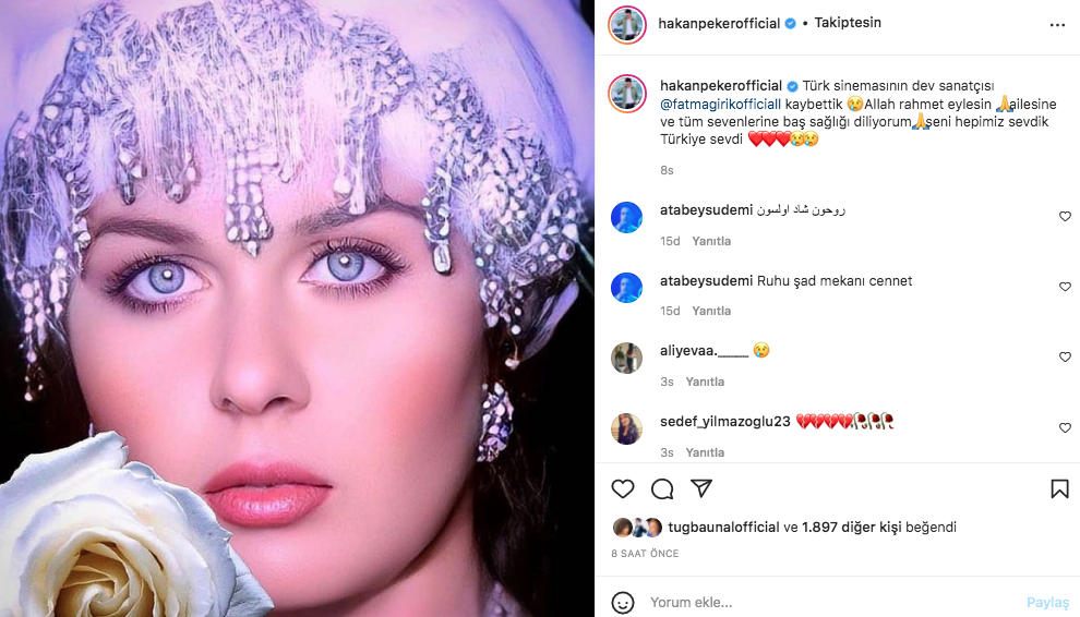 Sanat camiasının ünlü isimlerinden Fatma Girik paylaşımları... Usta oyuncuya böyle veda ettiler 14
