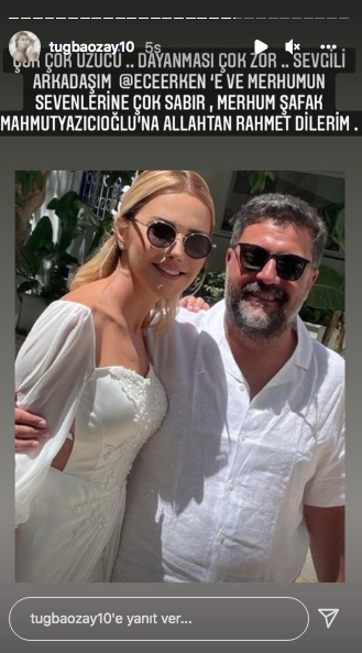 Ünlü isimlerden Ece Erken' başsağlığı mesajları... Eşi Şafak Mahmutyazıcıoğlu'nun vefatı sevenlerini yasa boğdu 9