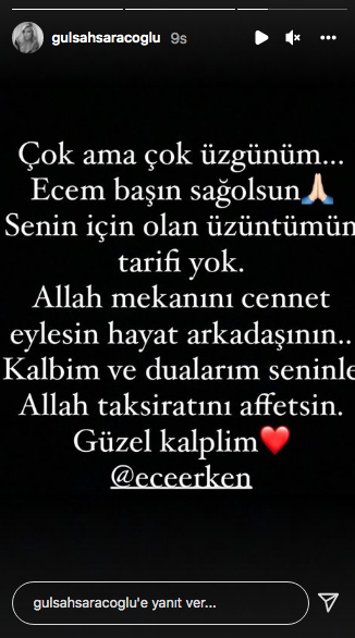 Ünlü isimlerden Ece Erken' başsağlığı mesajları... Eşi Şafak Mahmutyazıcıoğlu'nun vefatı sevenlerini yasa boğdu 10