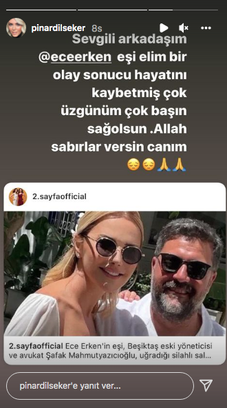 Ünlü isimlerden Ece Erken' başsağlığı mesajları... Eşi Şafak Mahmutyazıcıoğlu'nun vefatı sevenlerini yasa boğdu 19