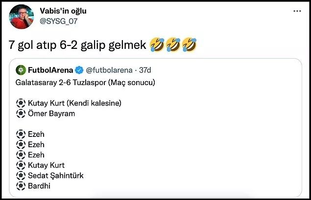 Tuzlaspor'dan 6 Gol Yiyen Galatasaray Sosyal Medyanın Diline Düştü! 7