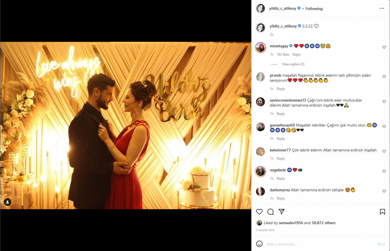 Oyuncu çift Yıldız Çağrı Atiksoy ve Berk Oktay nişanlandı 3