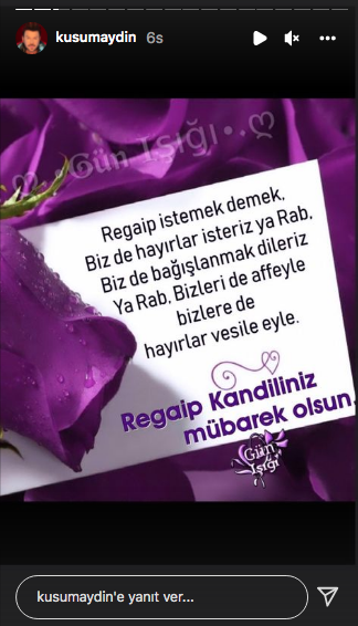 Ünlü isimlerden Regaip Kandili mesajları... Şafak Mahmutyazıcıoğlu'nun eşi Ece Erken en büyük arzusunu açıkladı 17