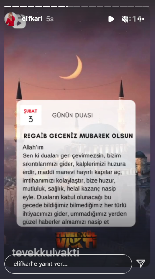Ünlü isimlerden Regaip Kandili mesajları... Şafak Mahmutyazıcıoğlu'nun eşi Ece Erken en büyük arzusunu açıkladı 14