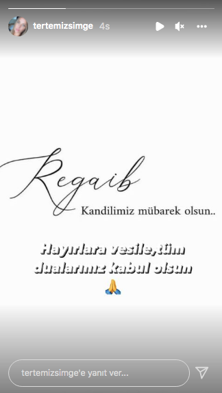Ünlü isimlerden Regaip Kandili mesajları... Şafak Mahmutyazıcıoğlu'nun eşi Ece Erken en büyük arzusunu açıkladı 11