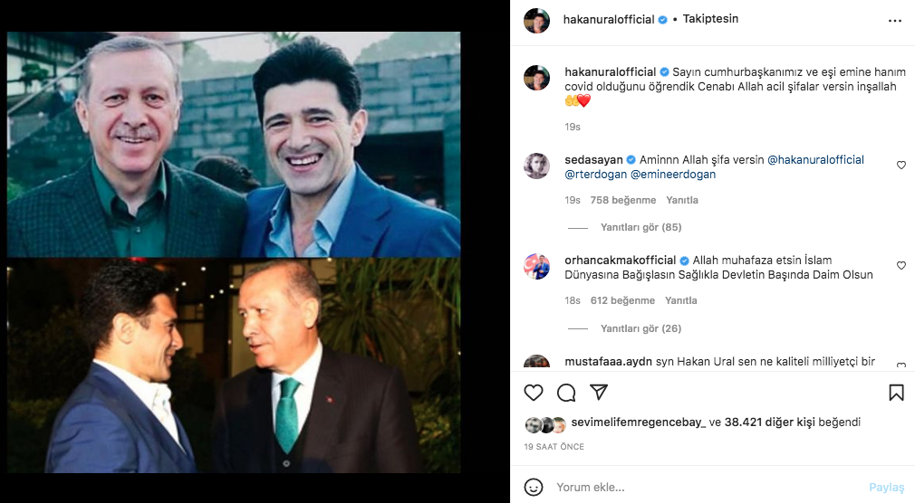 Cumhurbaşkanı Erdoğan ve eşi Emine Erdoğan'a sanat camiasının ünlü isimlerinden 'geçmiş olsun' mesajları yağdı 5
