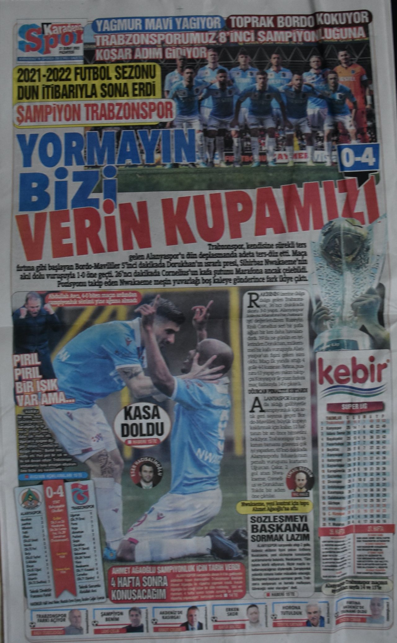 Trabzon yerel basınında şampiyonluk coşkusu... "Yormayın bizi verin Kupa'mızı" 5