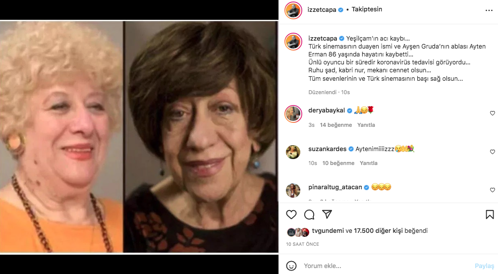 Usta oyuncu Ayten Erman'ın vefatı sanat camiasını yasa boğdu 4