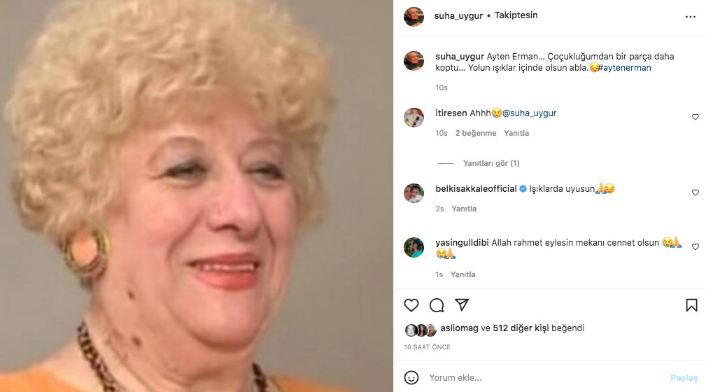 Usta oyuncu Ayten Erman'ın vefatı sanat camiasını yasa boğdu 2