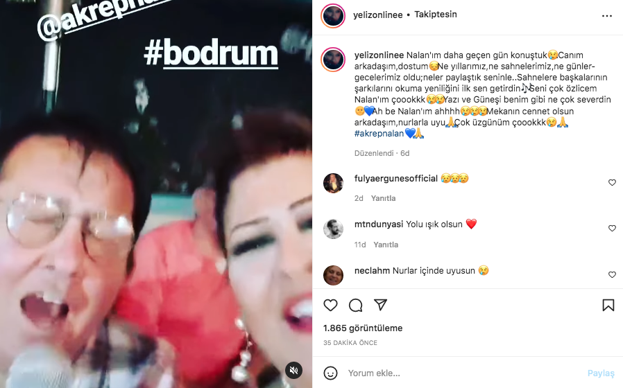 Akrep Nalan'ın ani ölümü sanat camiasında büyük bir üzüntüye neden oldu 9