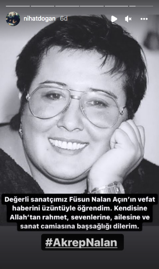 Akrep Nalan'ın ani ölümü sanat camiasında büyük bir üzüntüye neden oldu 14