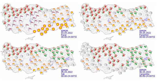 Meteoroloji'den fırtına uyarısı: 3 Nisan 2022 hava durumu... 6