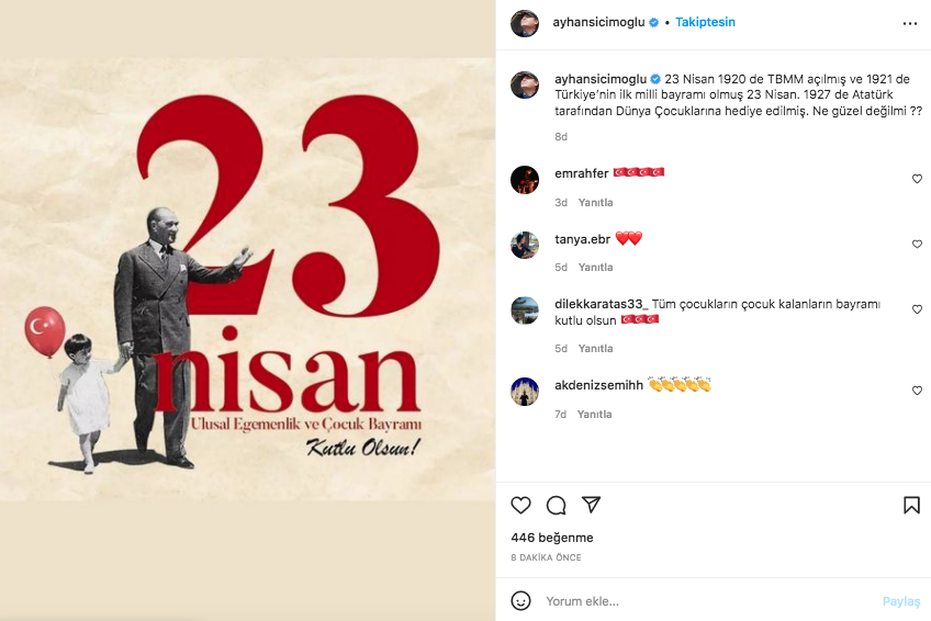 Ünlü isimlerden 23 Nisan paylaşımları 16