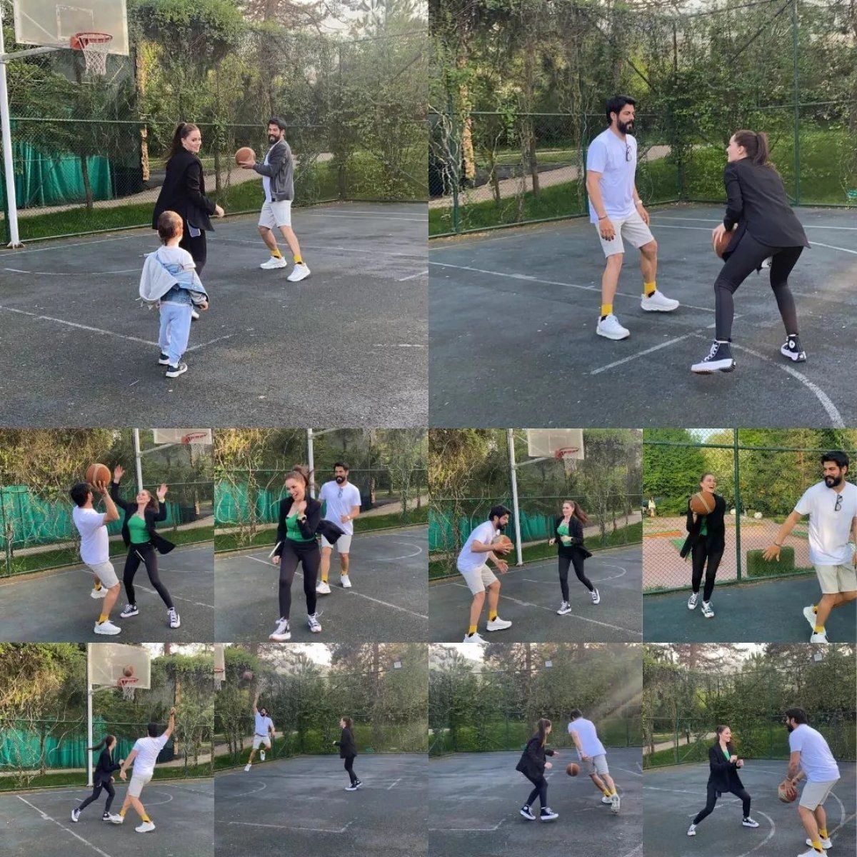 Alparslan Büyük Selçuklu'nun Güzel Başrolü Fahriye Evcen Eşi Burak Özçivit'le Basket Oynadı! 7
