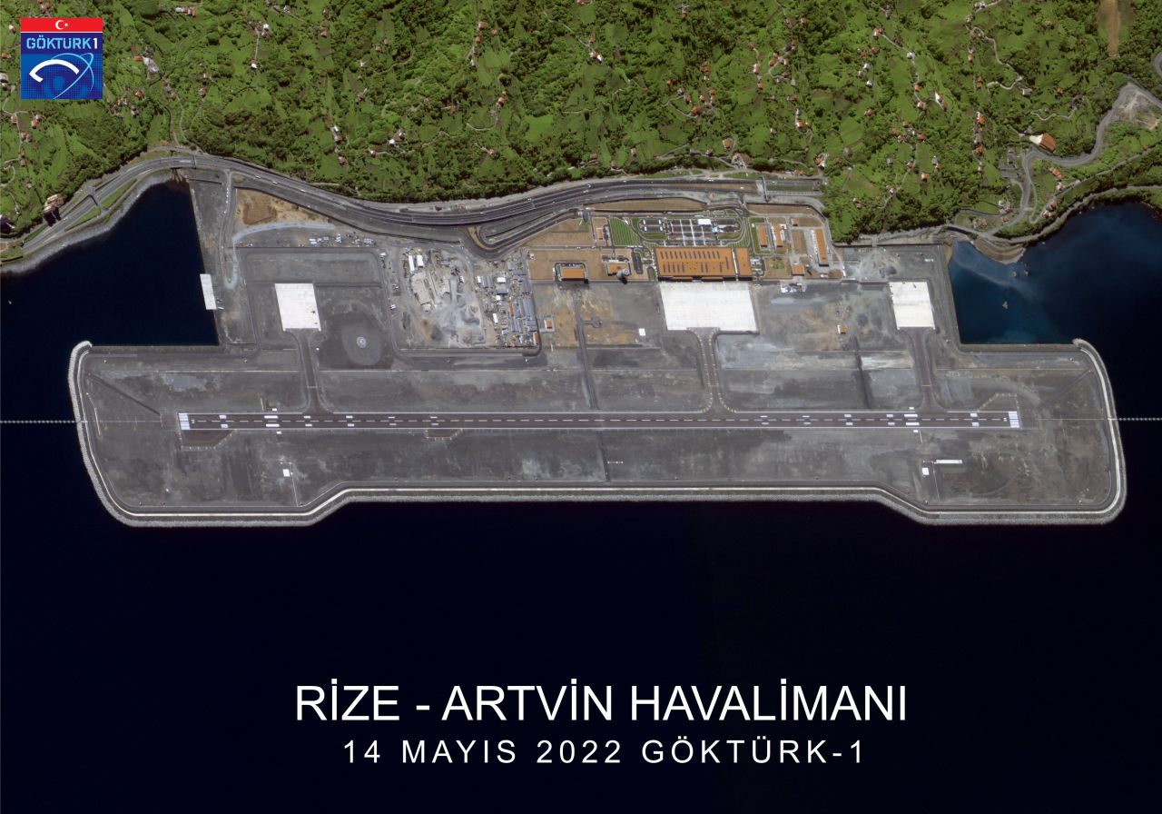MSB, Rize-Artvin Havalimanı'nın Göktürk-1 uydusundan gelen görüntülerini paylaştı 1