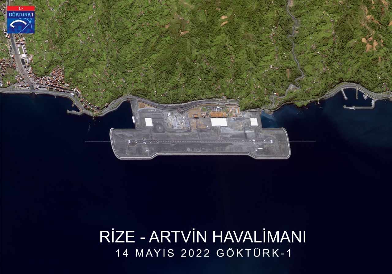 MSB, Rize-Artvin Havalimanı'nın Göktürk-1 uydusundan gelen görüntülerini paylaştı 3