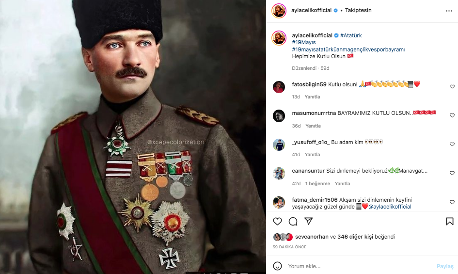 Ünlü isimler 19 Mayıs Atatürk'ü Anma, Gençlik ve Spor Bayramı'nı sosyal medyadan kutladı 24