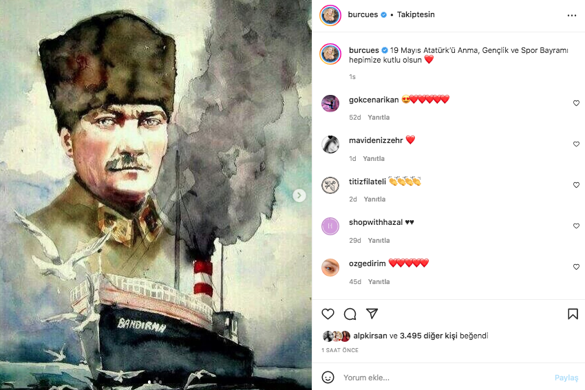 Ünlü isimler 19 Mayıs Atatürk'ü Anma, Gençlik ve Spor Bayramı'nı sosyal medyadan kutladı 3