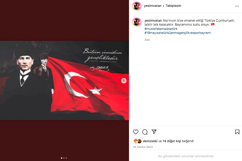 Ünlü isimler 19 Mayıs Atatürk'ü Anma, Gençlik ve Spor Bayramı'nı sosyal medyadan kutladı 23
