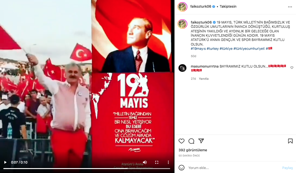 Ünlü isimler 19 Mayıs Atatürk'ü Anma, Gençlik ve Spor Bayramı'nı sosyal medyadan kutladı 14