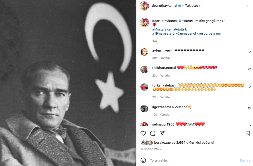 Ünlü isimler 19 Mayıs Atatürk'ü Anma, Gençlik ve Spor Bayramı'nı sosyal medyadan kutladı 25