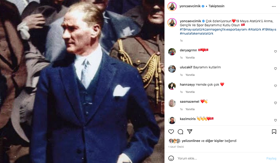 Ünlü isimler 19 Mayıs Atatürk'ü Anma, Gençlik ve Spor Bayramı'nı sosyal medyadan kutladı 2