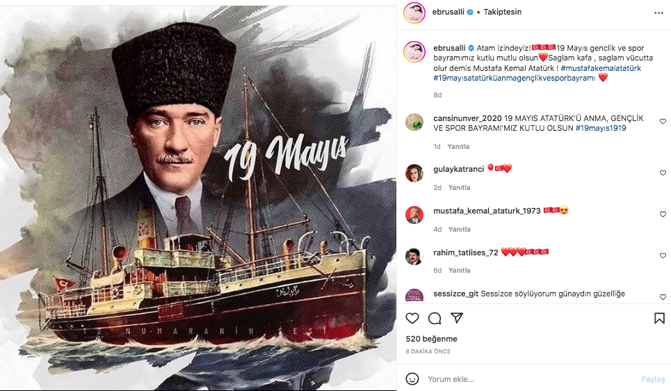 Ünlü isimler 19 Mayıs Atatürk'ü Anma, Gençlik ve Spor Bayramı'nı sosyal medyadan kutladı 11