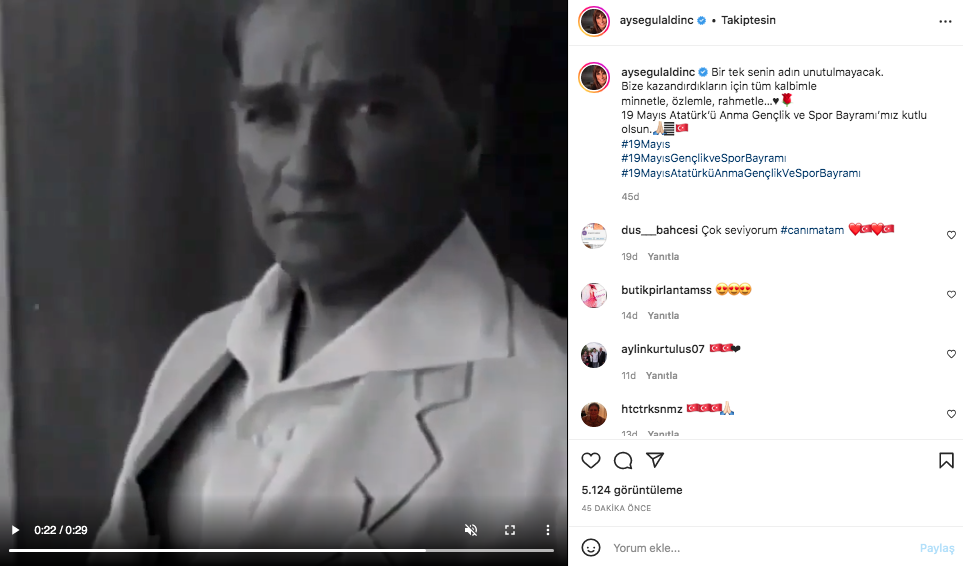 Ünlü isimler 19 Mayıs Atatürk'ü Anma, Gençlik ve Spor Bayramı'nı sosyal medyadan kutladı 13
