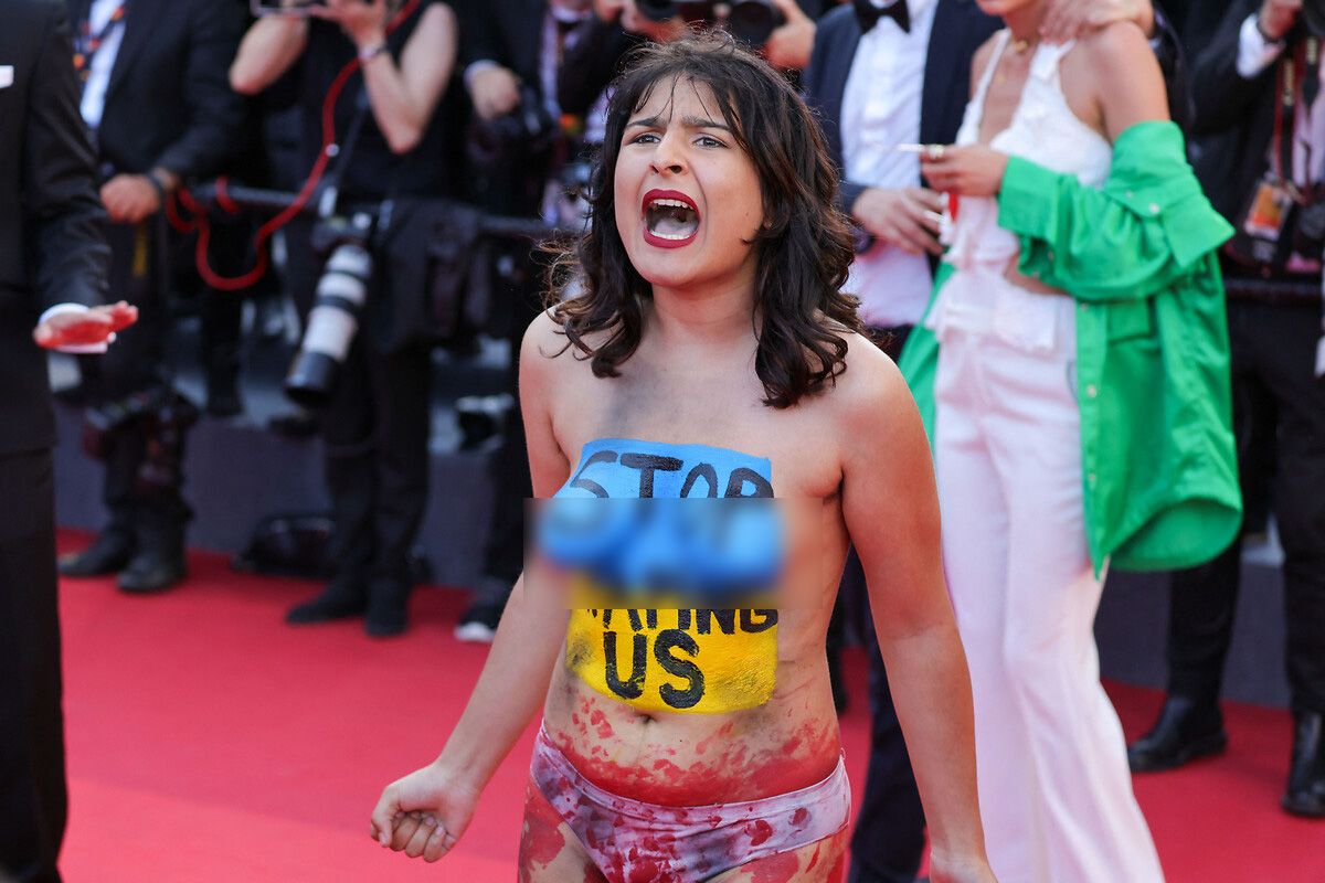 Cannes Film Festivali'nde kadın cinayetleri kırmızı halıda protesto edildi 6