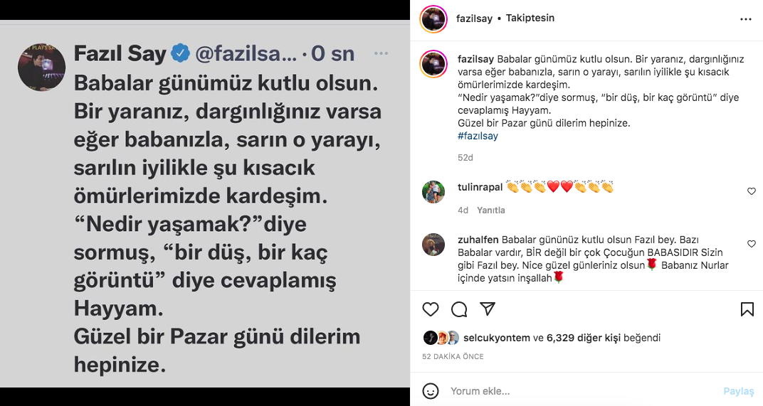 Ünlü isimlerden Babalar Günü paylaşımları (19 Haziran 2022) 23