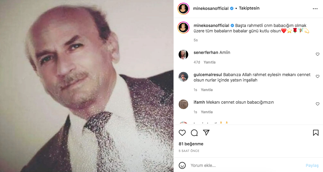 Ünlü isimlerden Babalar Günü paylaşımları (19 Haziran 2022) 51