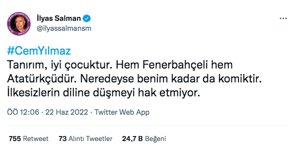 Devlet Bahçeli'nin hedef aldığı Cem Yılmaz'a ünlü isimlerden destek 11