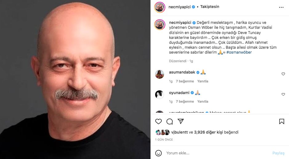 Osman Wöber'in vefatı sanat camiasını yasa boğdu! Ünlüler üzüntülerini bu sözlerle dile getirdiler... 14