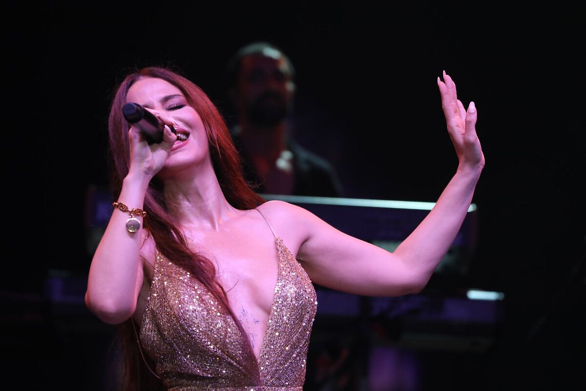 Antakya EXPO'da sahne alan Simge Sağın derin dekolteli transparan elbisesiyle görenleri büyüledi 11