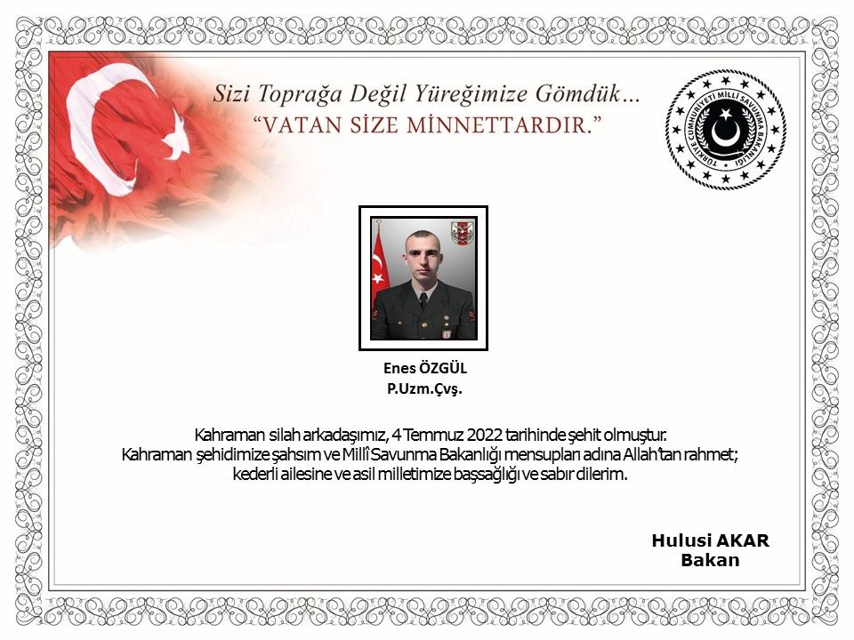 Pençe-Kilit bölgesinde şehit olan Enes Özgül'ün vasiyeti yürekleri dağladı 5