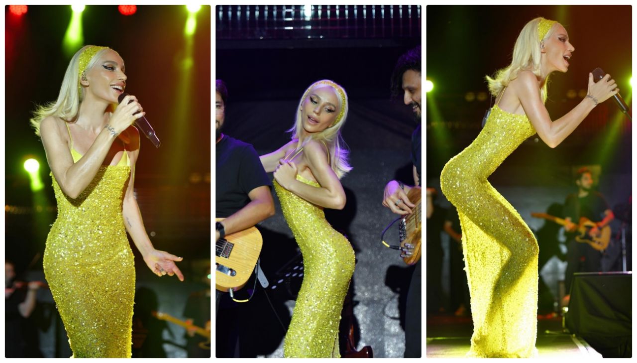 Ünlü şarkıcılar sahnede şıklık yarışına girdi... Hande Yener'in ilginç tarzı rüküş bulundu 8