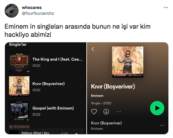 Spotify'dan görülmemiş hata! Eminem'in listesine yanlışlıkla eklenen Türkçe şarkı sosyal medyada gündem oldu 18