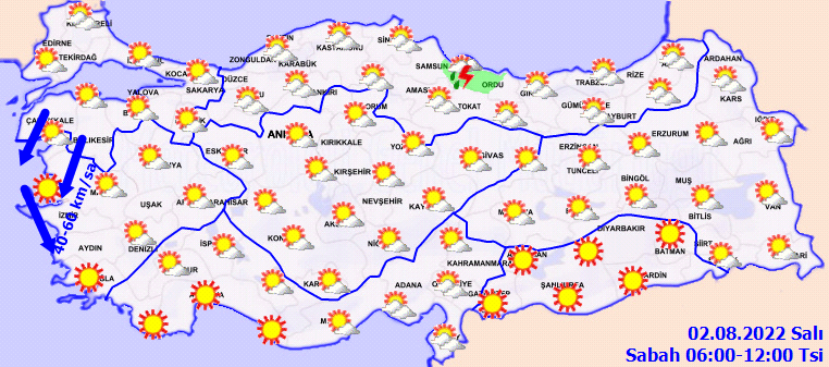 Meteoroloji'den yüksek sıcaklık ve kuvvetli rüzgar uyarısı! Harita yayınlayıp duyurdu... 2