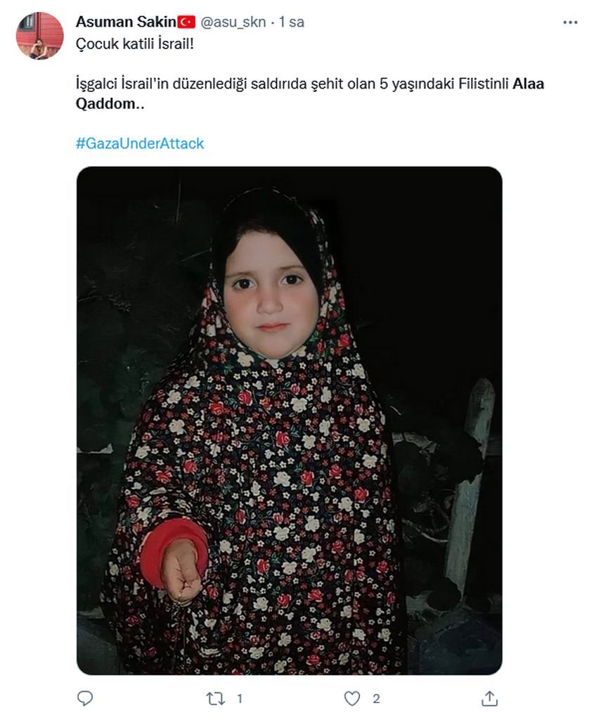 Milyonlar İsrail'in katlettiği 5 yaşındaki Alaa'ya ağlıyor 9