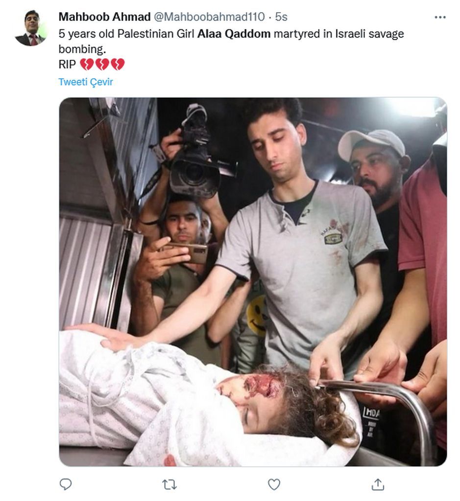 Milyonlar İsrail'in katlettiği 5 yaşındaki Alaa'ya ağlıyor 15