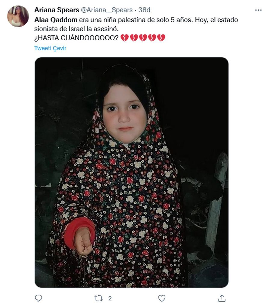 Milyonlar İsrail'in katlettiği 5 yaşındaki Alaa'ya ağlıyor 18