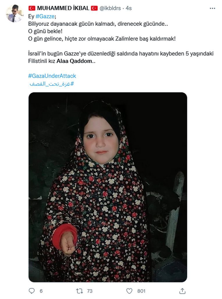Milyonlar İsrail'in katlettiği 5 yaşındaki Alaa'ya ağlıyor 20